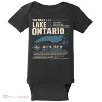 The Name Lake Ontario Coordinates Baby Bodysuit thumb 0
