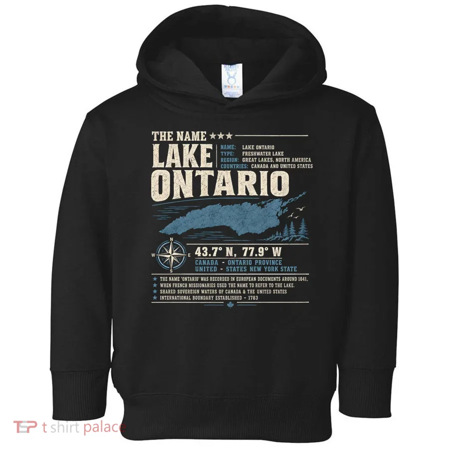The Name Lake Ontario Coordinates Toddler Hoodie