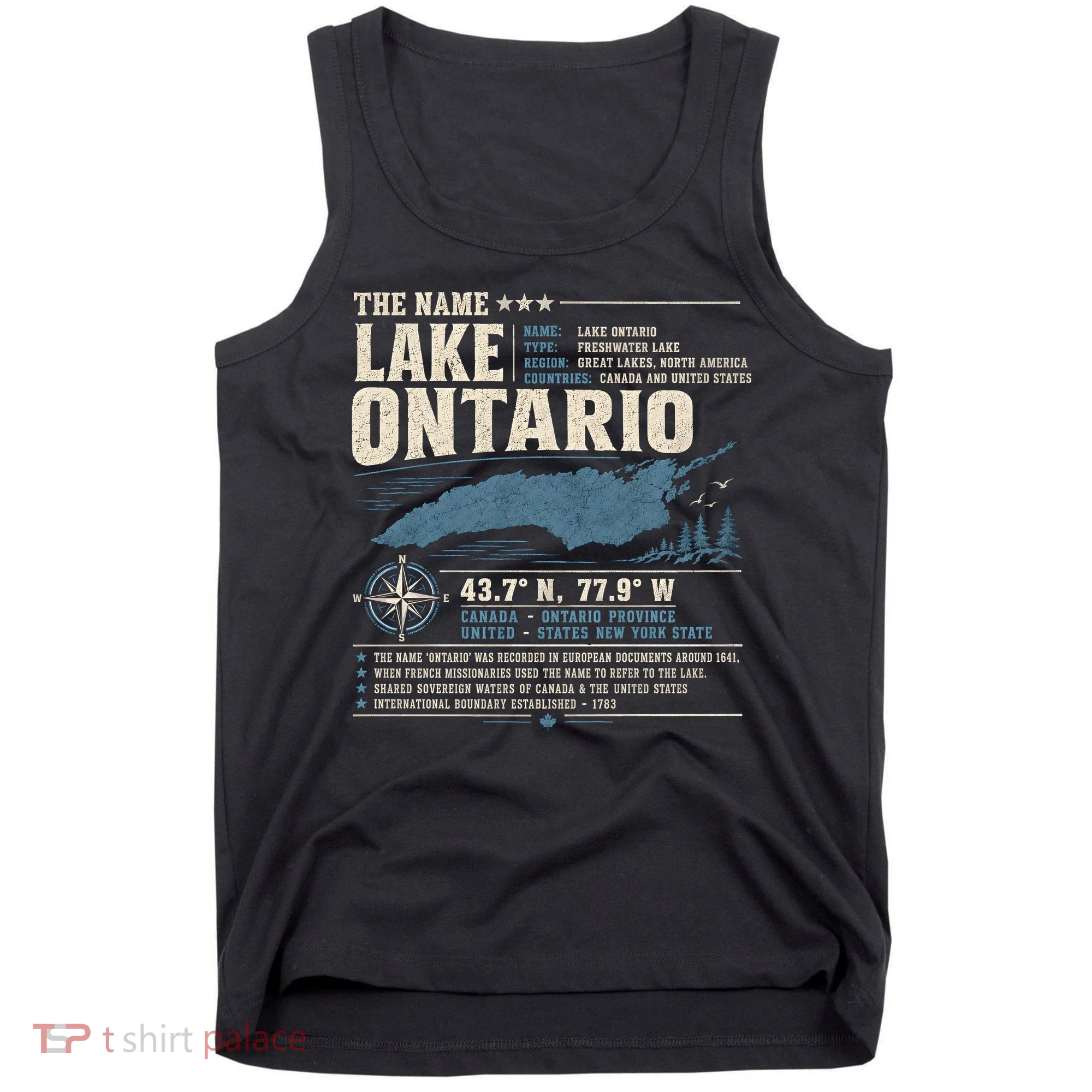 The Name Lake Ontario Coordinates Tank Top