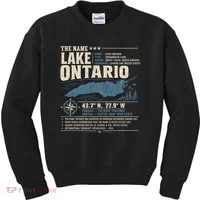 The Name Lake Ontario Coordinates Kids Sweatshirt thumb 0