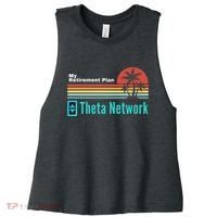 Theta Network My Retirement Plan Blockchain Crypto DeFi Women's Racerback Cropped Tank thumb 0
