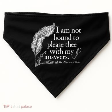 Theatre Nerd Not Bound To Please Thee Gift Shakespeare USA-Made Doggie Bandana