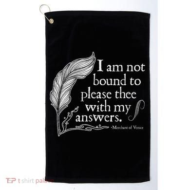 Theatre Nerd Not Bound To Please Thee Gift Shakespeare Golf Towel