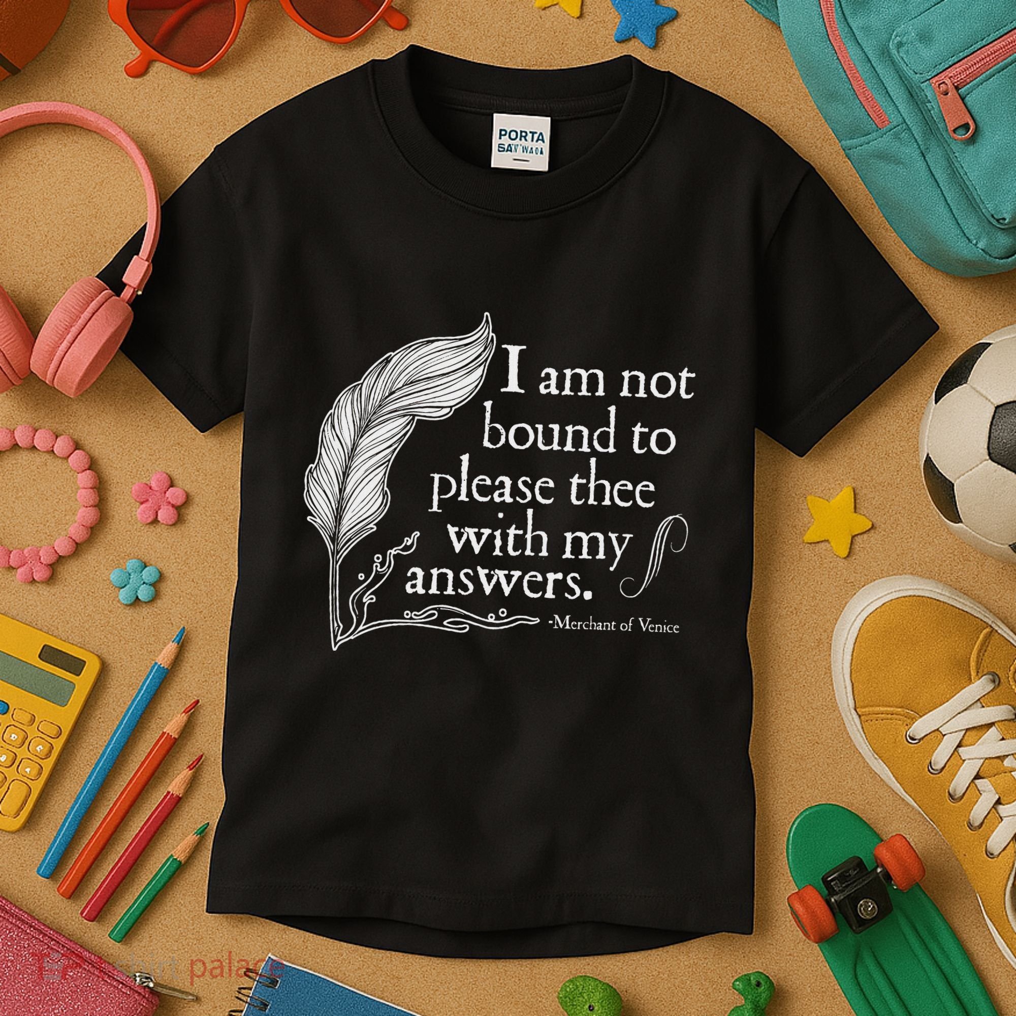 Theatre Nerd Not Bound To Please Thee Gift Shakespeare Kids T-Shirt