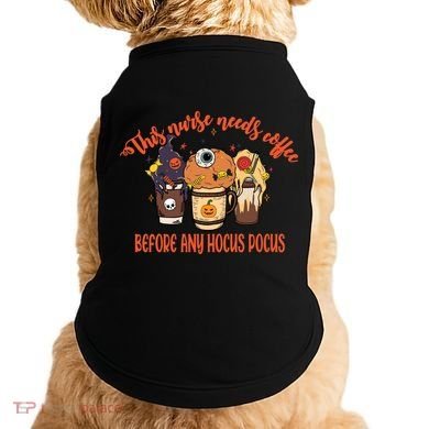This Nurse Needs Coffee Funny Halloween Graphic Plus Size Doggie Tank