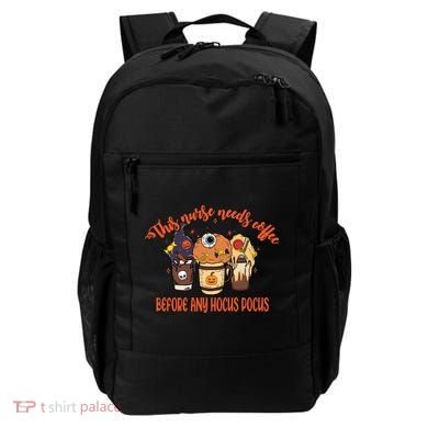This Nurse Needs Coffee Funny Halloween Graphic Plus Size Backpack