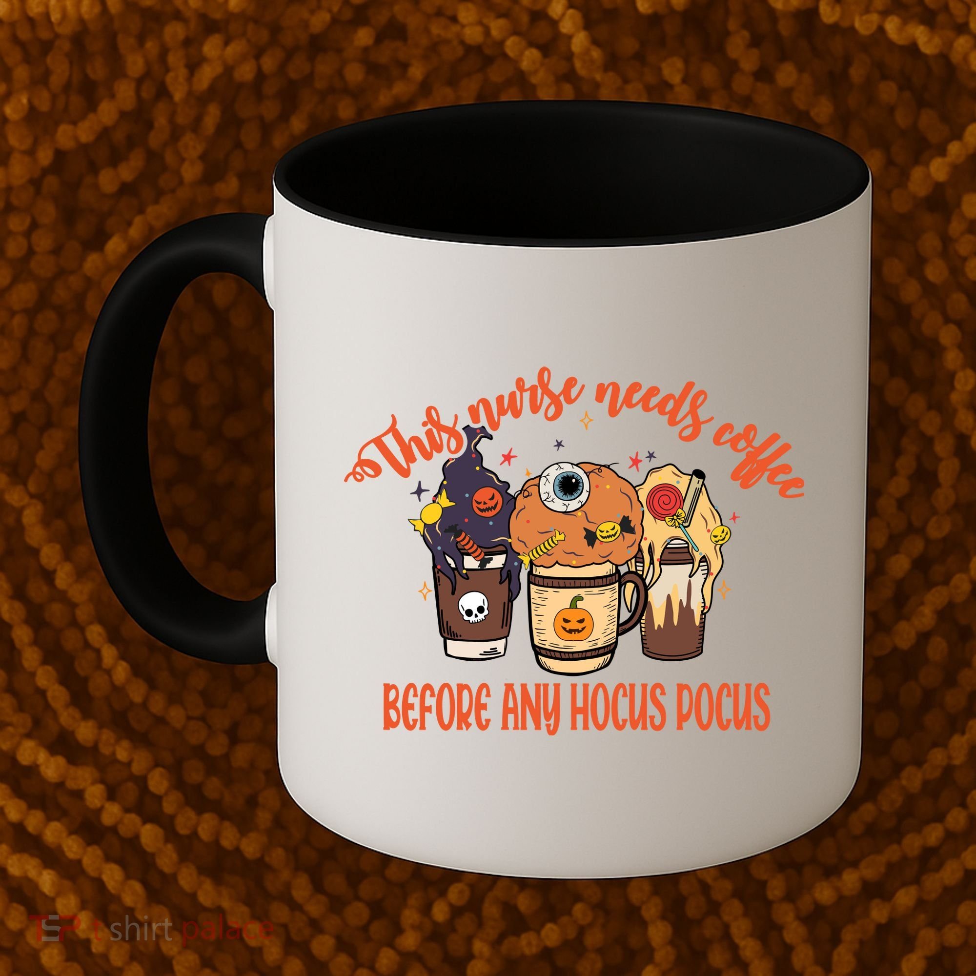 This Nurse Needs Coffee Funny Halloween Graphic Plus Size Coffee Mug