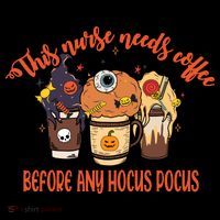 This Nurse Needs Coffee Funny Halloween Graphic Plus Size Women's Long Sleeve Shirt thumb 2
