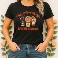 This Nurse Needs Coffee Funny Halloween Graphic Plus Size Women's T-Shirt thumb 2