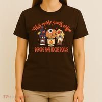 This Nurse Needs Coffee Funny Halloween Graphic Plus Size T-Shirt thumb 4