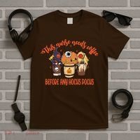 This Nurse Needs Coffee Funny Halloween Graphic Plus Size T-Shirt thumb 5
