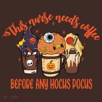 This Nurse Needs Coffee Funny Halloween Graphic Plus Size Beanie thumb 2