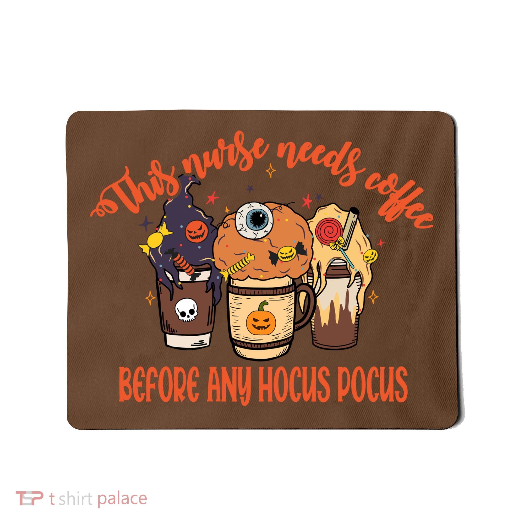 This Nurse Needs Coffee Funny Halloween Graphic Plus Size Mousepad