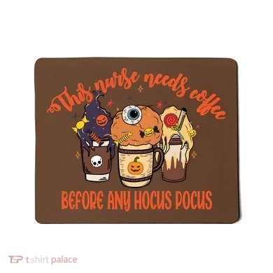 This Nurse Needs Coffee Funny Halloween Graphic Plus Size Mousepad
