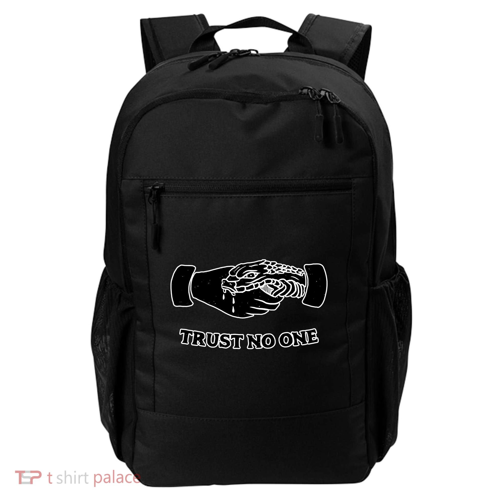 Trust No One Shake Hands With A Snake Backpack