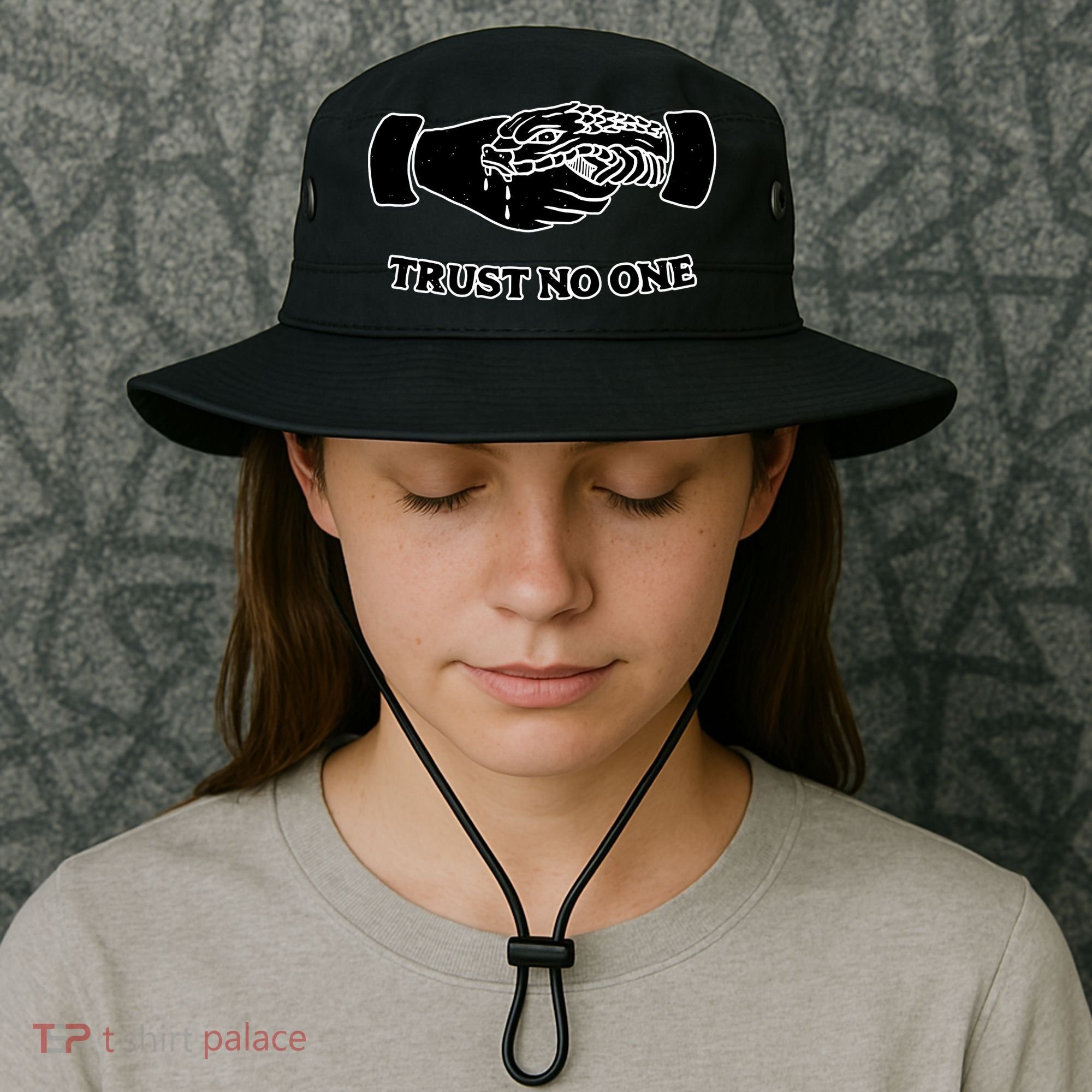 Trust No One Shake Hands With A Snake Bucket Hat
