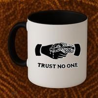 Trust No One Shake Hands With A Snake Coffee Mug thumb 2