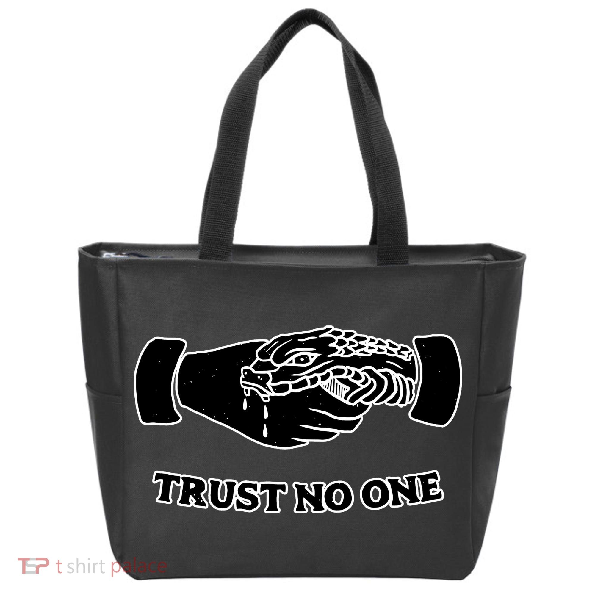 Trust No One Shake Hands With A Snake Tote Bag