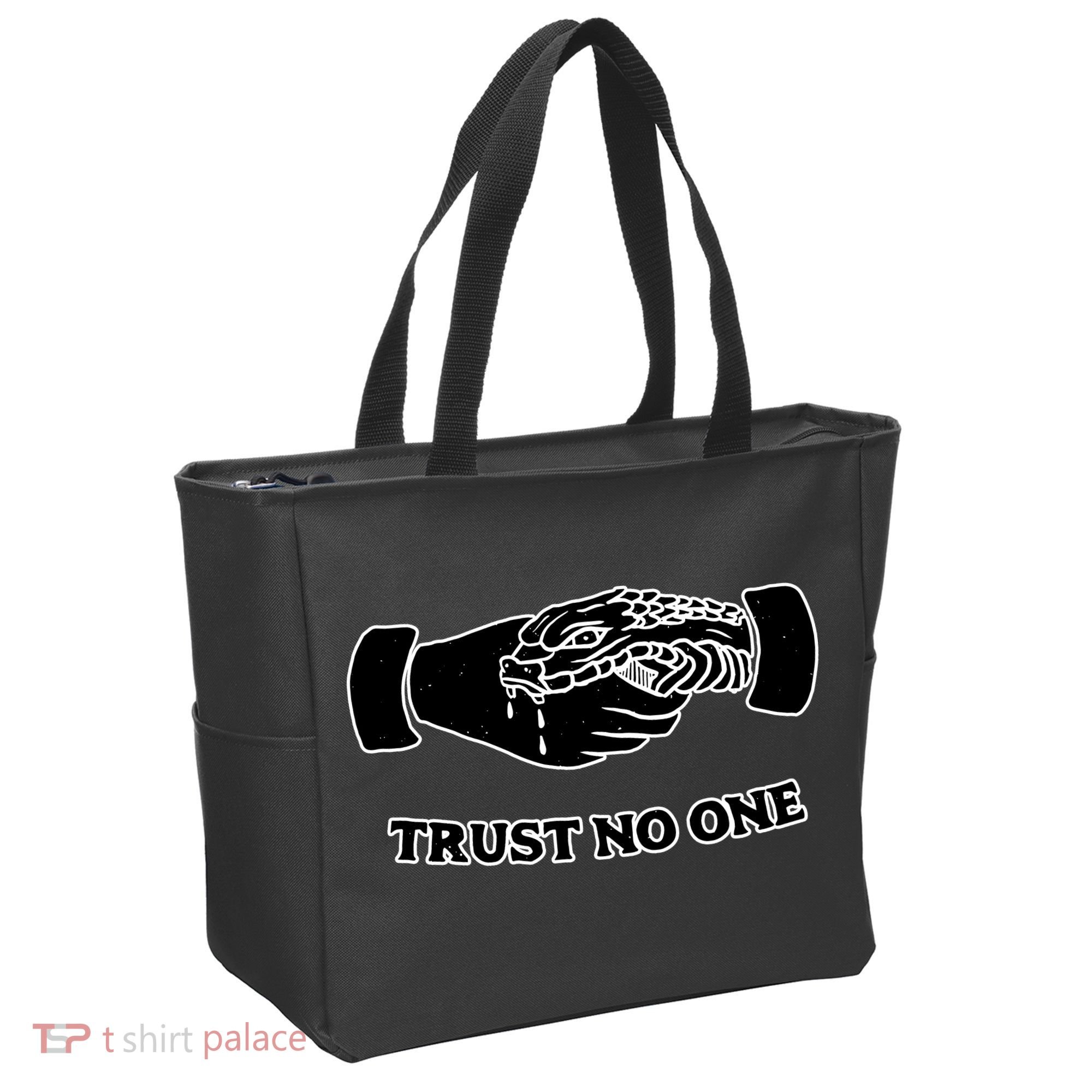 Trust No One Shake Hands With A Snake Tote Bag
