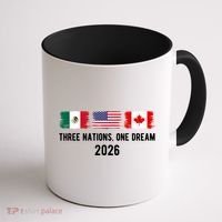 Three Nations One Dream 2026 International Soccer Tournament Coffee Mug thumb 1