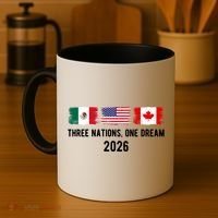 Three Nations One Dream 2026 International Soccer Tournament Coffee Mug thumb 4