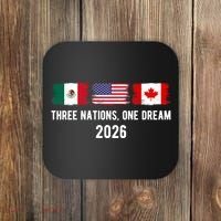 Three Nations One Dream 2026 International Soccer Tournament Coaster thumb 0