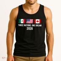 Three Nations One Dream 2026 International Soccer Tournament Tank Top thumb 3