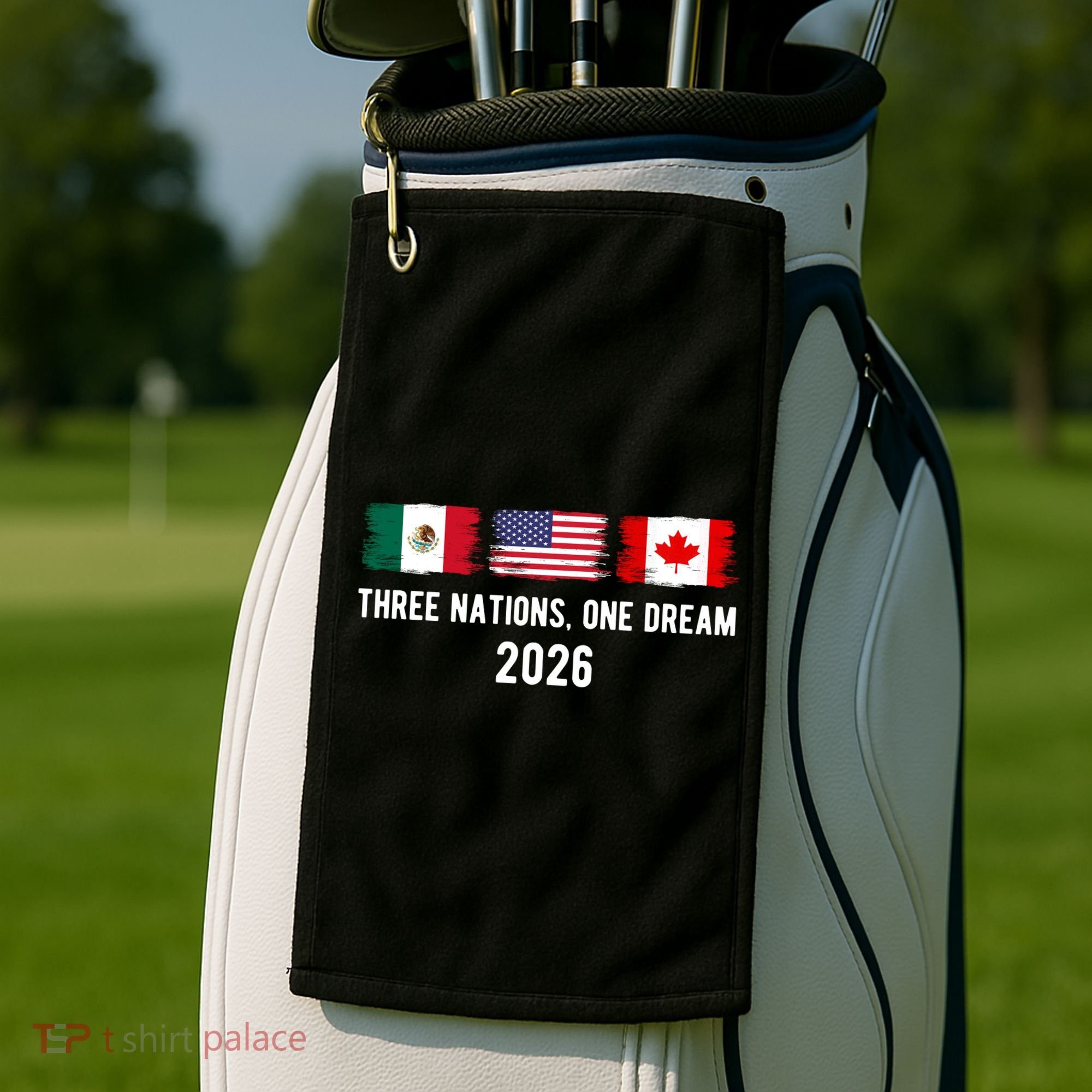 Three Nations One Dream 2026 International Soccer Tournament Golf Towel