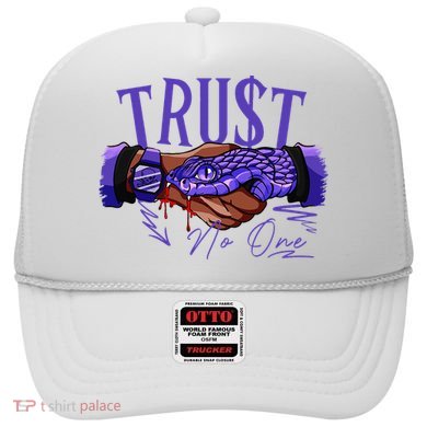 Trust No One Black Field Purple 12s Matching Hat
