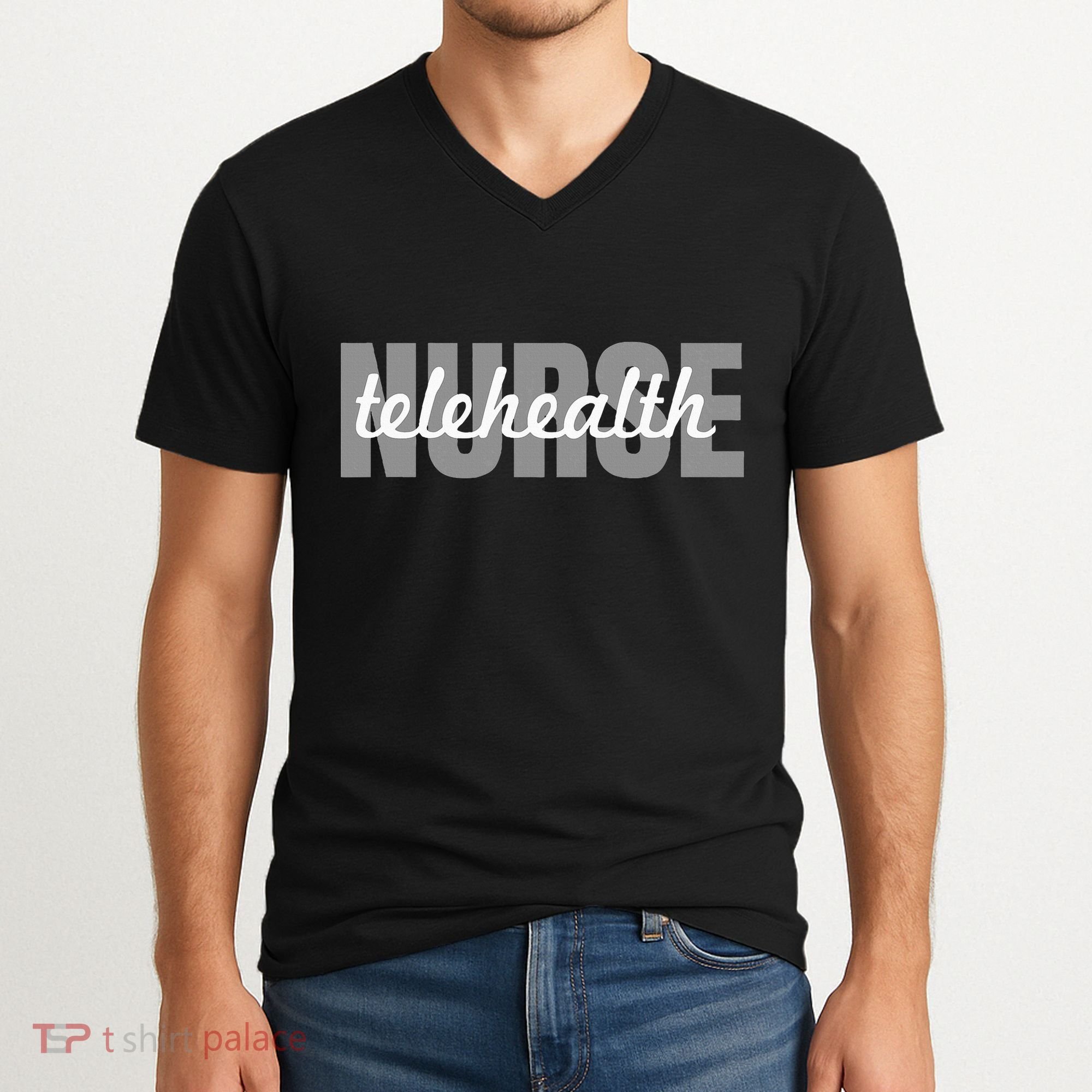 Telehealth Nurse Outfit Virtual Nursing V-Neck T-Shirt