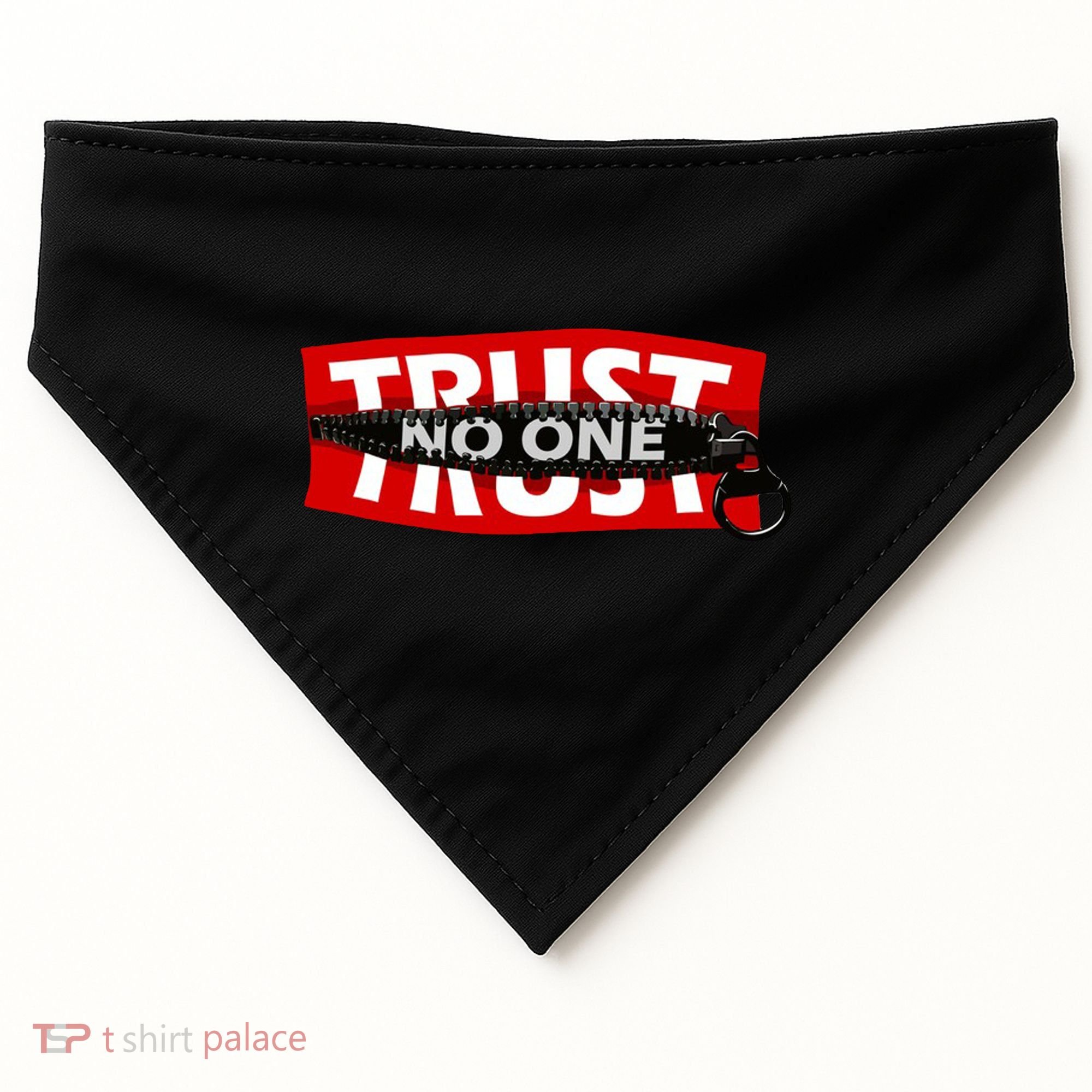 Trust No One Graphic USA-Made Doggie Bandana