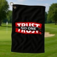 Trust No One Graphic Golf Towel thumb 1
