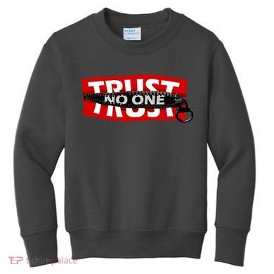 Trust No One Graphic Kids Sweatshirt