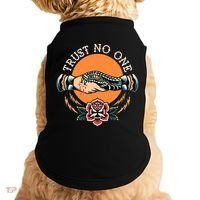 Trust No One Handshake Snake Traditional Tattoo Art Doggie Tank thumb 0