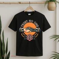 Trust No One Handshake Snake Traditional Tattoo Art T-Shirt thumb 2