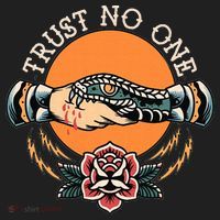 Trust No One Handshake Snake Traditional Tattoo Art Beanie thumb 2