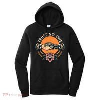Trust No One Handshake Snake Traditional Tattoo Art Women's Hoodie thumb 0