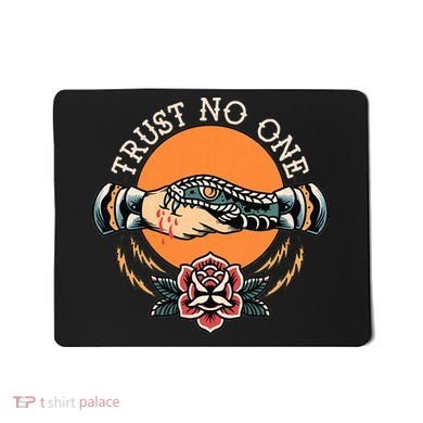 Trust No One Handshake Snake Traditional Tattoo Art Mousepad