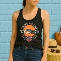 Trust No One Handshake Snake Traditional Tattoo Art Women's Tank Top thumb 2