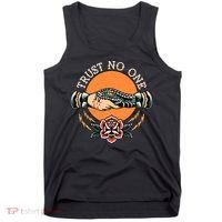 Trust No One Handshake Snake Traditional Tattoo Art Tank Top thumb 0
