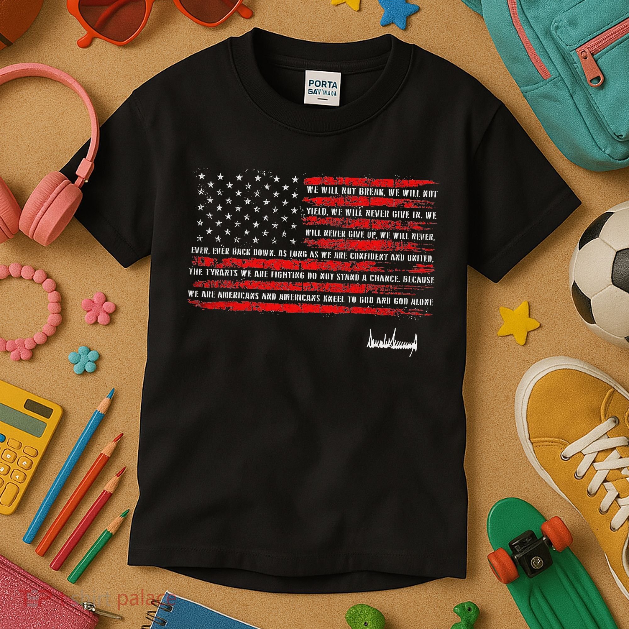 Trump Nation Proclamation Flag Kids T-Shirt