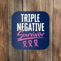 Triple Negative Survivor Breast Cancer Awareness TNBC Coaster thumb 0