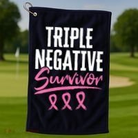 Triple Negative Survivor Breast Cancer Awareness TNBC Golf Towel thumb 1