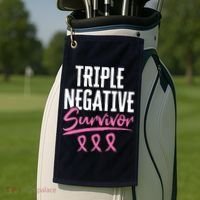 Triple Negative Survivor Breast Cancer Awareness TNBC Golf Towel thumb 2