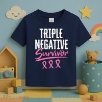 Triple Negative Survivor Breast Cancer Awareness TNBC Toddler T-Shirt thumb 3