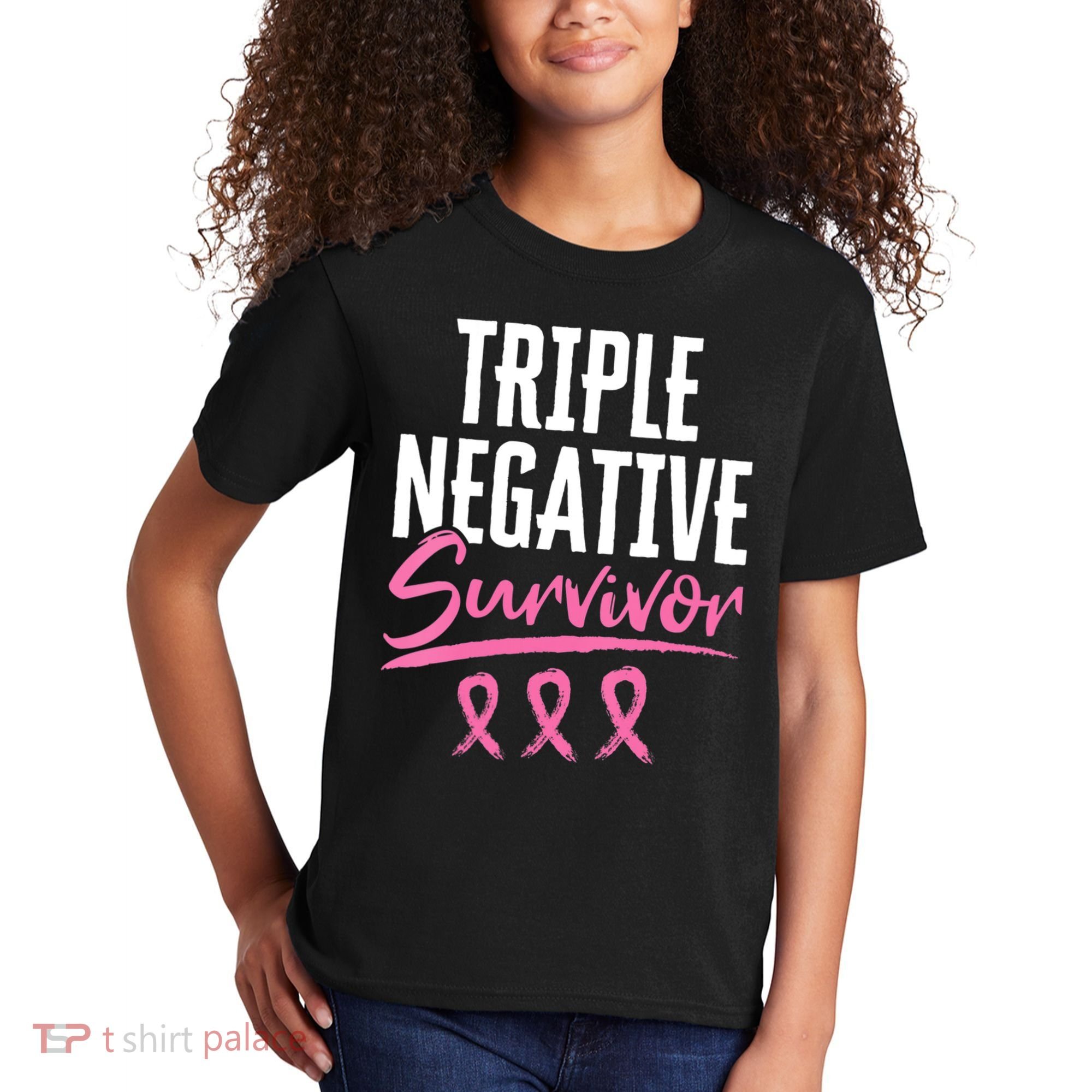 Triple Negative Survivor Breast Cancer Awareness TNBC Kids T-Shirt