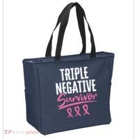 Triple Negative Survivor Breast Cancer Awareness TNBC Tote Bag thumb 2