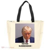 Trump Never Surrender Mug Shot Tote Bag thumb 0