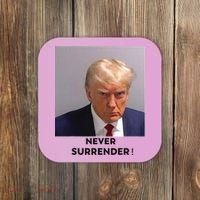 Trump Never Surrender Mug Shot Coaster thumb 0