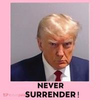 Trump Never Surrender Mug Shot Coaster thumb 2